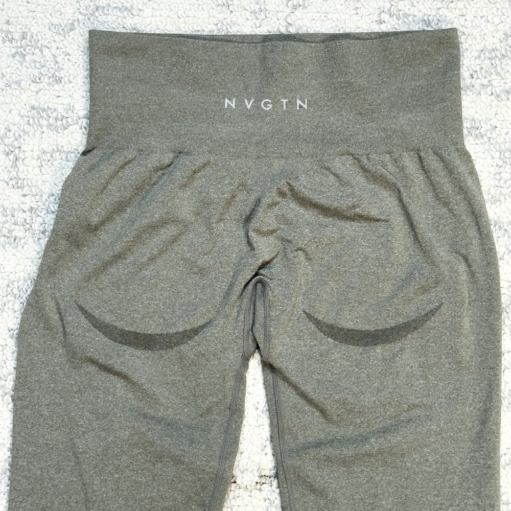 NVGTN Leggings Women's Large Olive Green High Waist‎ Seamless Yoga Gym Athletic